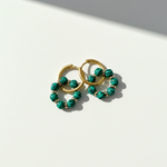 Convertible Cloisonné, Malachite & Pearl Multi-Way Hoop Earrings