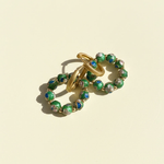 Convertible Green Cloisonné & Pearl Multi-Way Hoop Earrings
