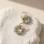 Convertible Garnet & Porcelain Drop Earrings