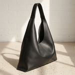 Soft Slouchy Leather Tote Bag with Pouch