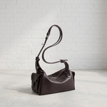 Curved Leather Shoulder Bag