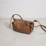 Curved Leather Shoulder Bag