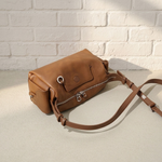 Curved Leather Shoulder Bag