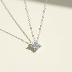 D/VVS1 Moissanite Flower Pendant Necklace