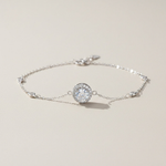 D/VVS1 Moissanite Halo Bracelet | 1ct Platinum Sterling Silver