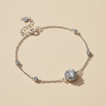 D/VVS1 Moissanite Halo Bracelet | 1ct Platinum Sterling Silver