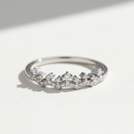 Dainty Moissanite Crown Stacking Ring