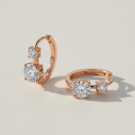 Double Stone Moissanite Huggie Earrings