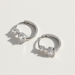 Double Stone Moissanite Huggie Earrings