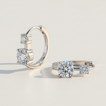 Double Stone Moissanite Huggie Earrings