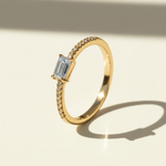 Emerald Cut Moissanite Ring 0.5ct