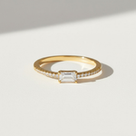 Emerald Cut Moissanite Ring 0.5ct