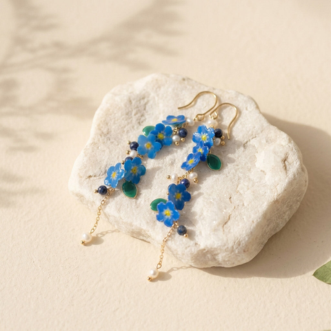 Lapis Forget-Me-Not Earrings