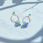 Handcrafted Forget-Me-Not Flower Dangle Earrings
