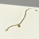 Freshwater Pearl Bracelet with CZ Paved Avocado Charm