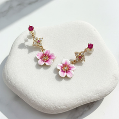 Pink Sakura Earrings