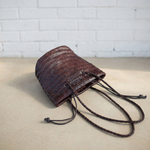 Handwoven Leather Bucket Bag