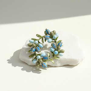 Blue Blossom Wreath Brooch