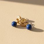 Lapis Lazuli Drop Hoop Earrings
