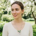 Lily of the Valley Floral Statement Necklace in Silver