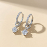 Moissanite Convertible Hoop Drop Earrings