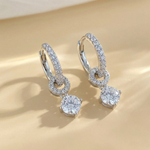 Moissanite Convertible Hoop Drop Earrings