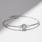 Moissanite Halo Bracelet 1ct