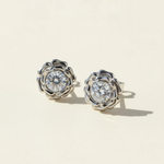 Moissanite Rose Stud Earrings 0.5ct