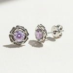 Moissanite Rose Stud Earrings 0.5ct