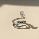 Moissanite Snake-Inspired Wrap Ring