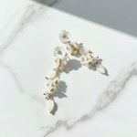 Mother of Pearl Floral Drop Earrings with Freshwater Pearls