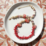 Ocean Fish & Coral Beaded Necklace with Porcelain Details