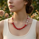 Ocean Fish & Coral Beaded Necklace with Porcelain Details