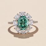Oval Halo Gemstone Ring 2ct