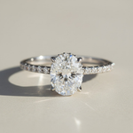 Oval Solitaire Moissanite Lab Grown Diamond Ring (1–3ct)