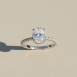 Oval Solitaire Moissanite Lab Grown Diamond Ring (1–3ct)