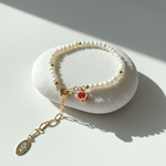 Pavé Pomegranate & Freshwater Pearl Bracelet