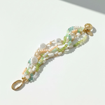 Pearl, Peridot & Amazonite Multi-Strand Bracelet