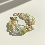 Pearl, Peridot & Amazonite Multi-Strand Bracelet