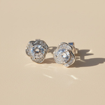 Moissanite Flower Stud Earrings 0.5ct