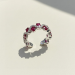 Ruby Moissanite Wave Ring