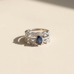 Sapphire Moissanite Stackable Ring Set