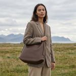 Smooth Leather Hobo Shoulder Bag