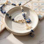 Sodalite, Pearl & Cloisonné Artisan Necklace