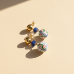 Sodalite & Porcelain Drop Earrings