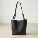 Soft Grain Leather Structured Tote Bag