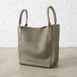 Soft Grain Leather Structured Tote Bag