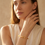 Tiger Eye & Rutilated Quartz Gemstone Bracelet Set