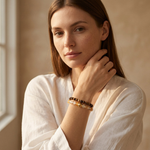 Tiger Eye & Rutilated Quartz Gemstone Bracelet Set