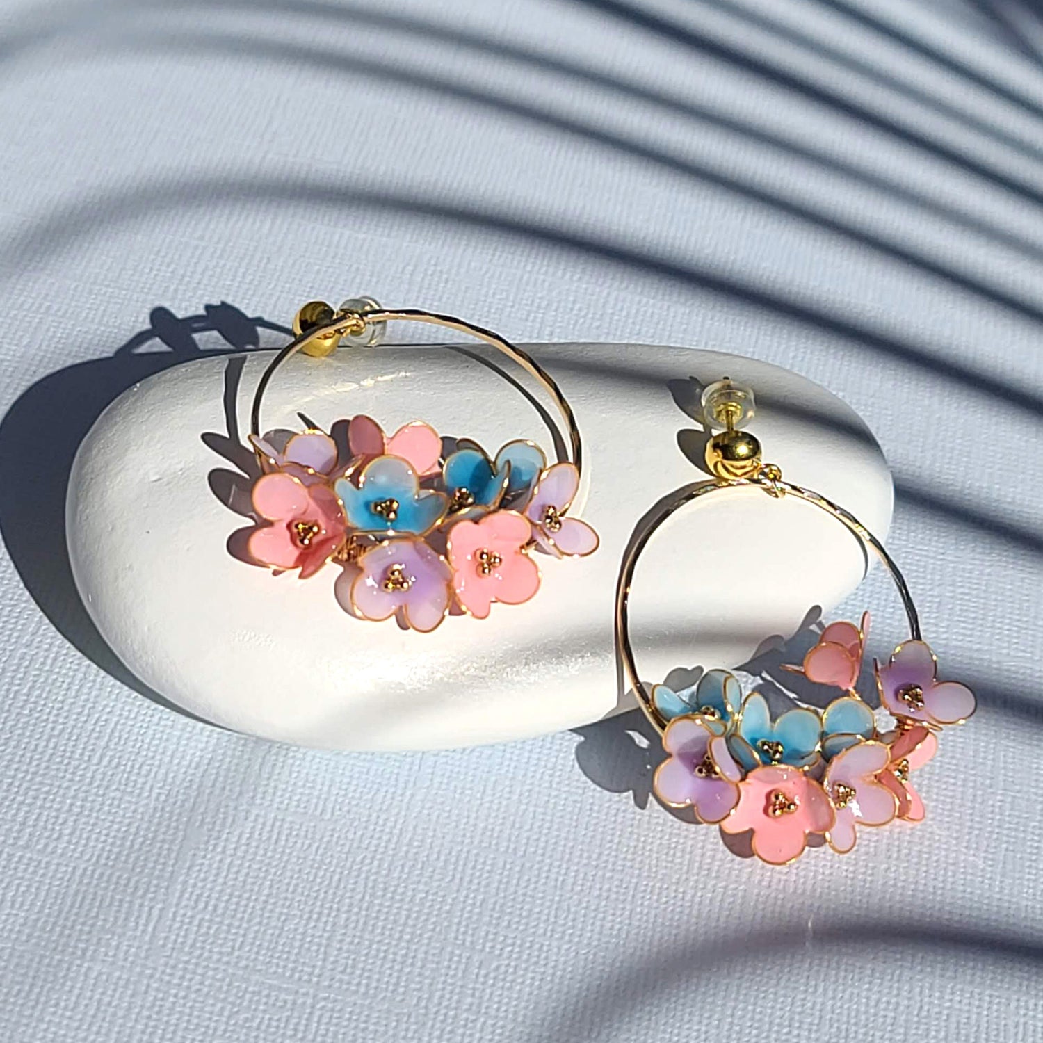 Flower Hoop Earrings